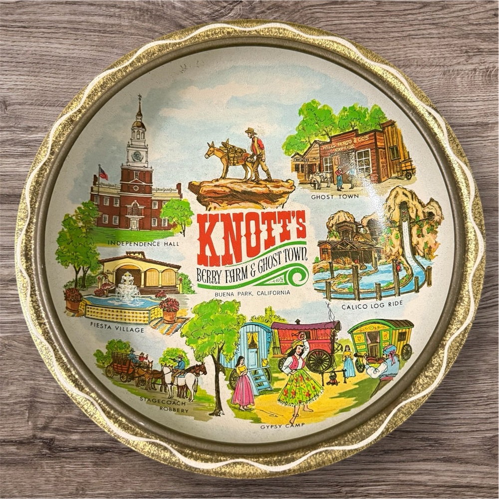 Vintage Knott's Berry Farm and Ghost Town in Buena Park, California Tin Bowl
